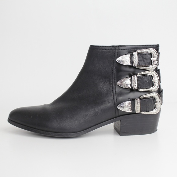 boots with silver buckles